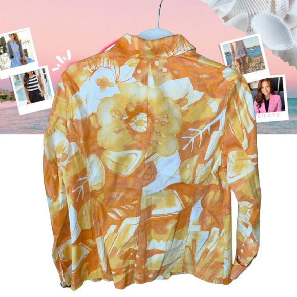 ☀️ Chico’s Sunshine Floral Print Jacket – Size 1 (M/8) ☀️ - Picture 6 of 6